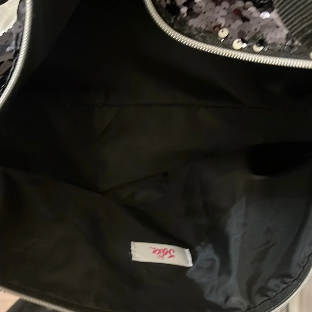 Justice Silver and Black Kids Swim Bag